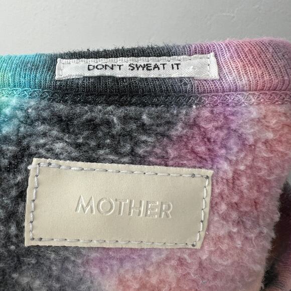 MOTHER The HUGGER Swirling Secrets Black Pink Sweatshirt Tie Dye Size X-Small - Picture 7 of 9